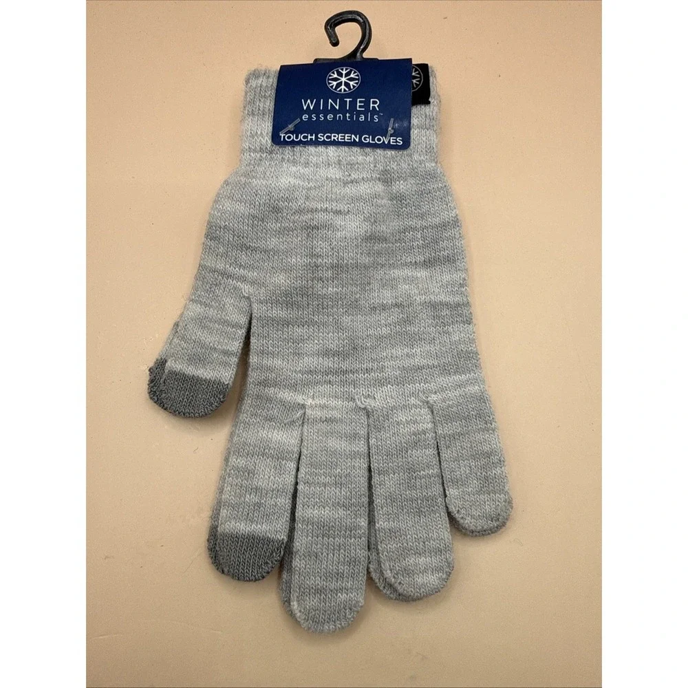Winter Essentials Touch Screen Grey Gray Gloves One Size Unisex‎ Texting New